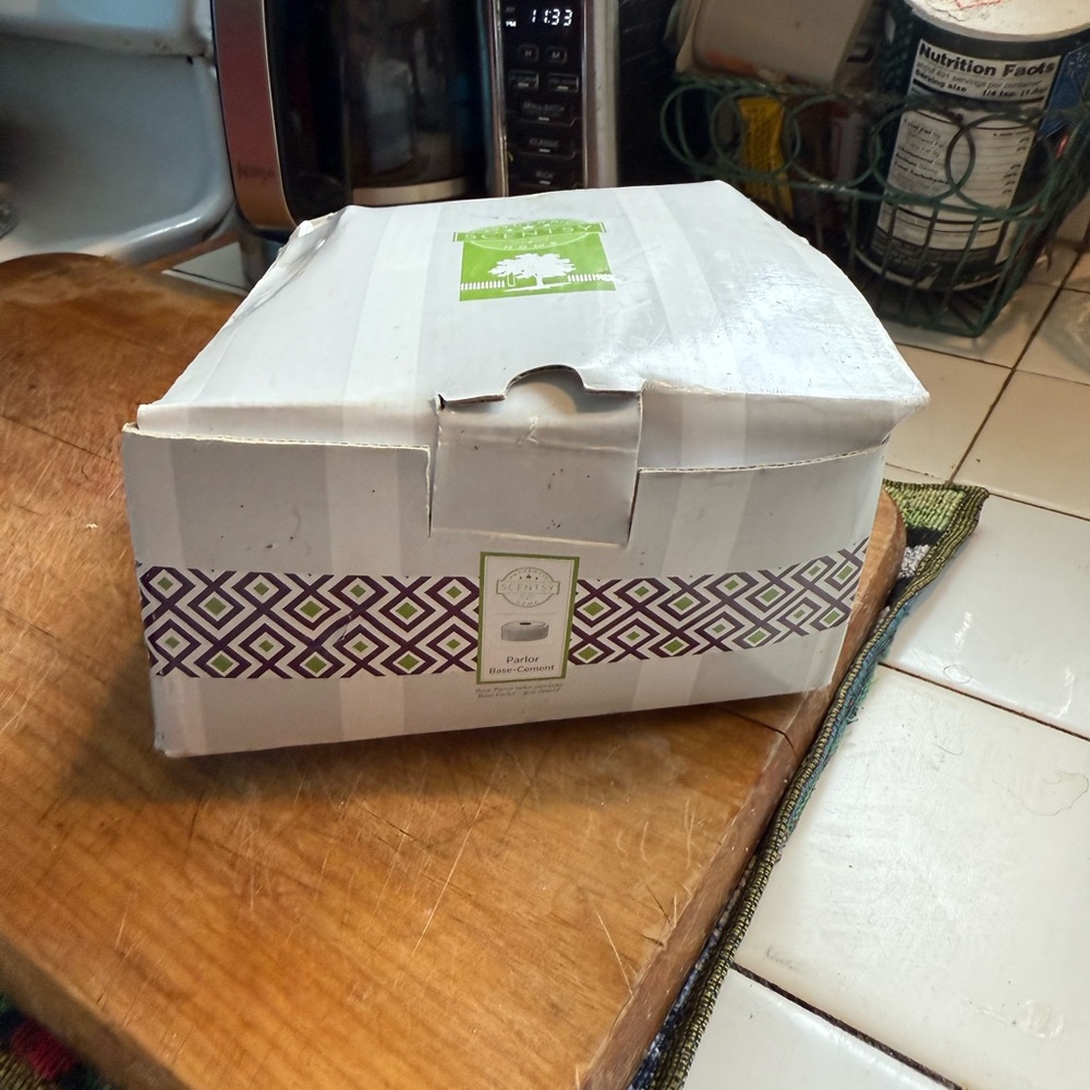 White and Purple Patterned Box
